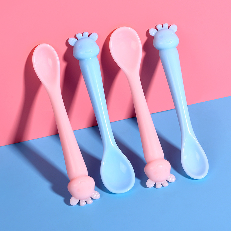 Manufacturer Direct Baby Spoons Deer Modeling Cartoon Spoons baby Feeding Tableware Spoons Training Spoons