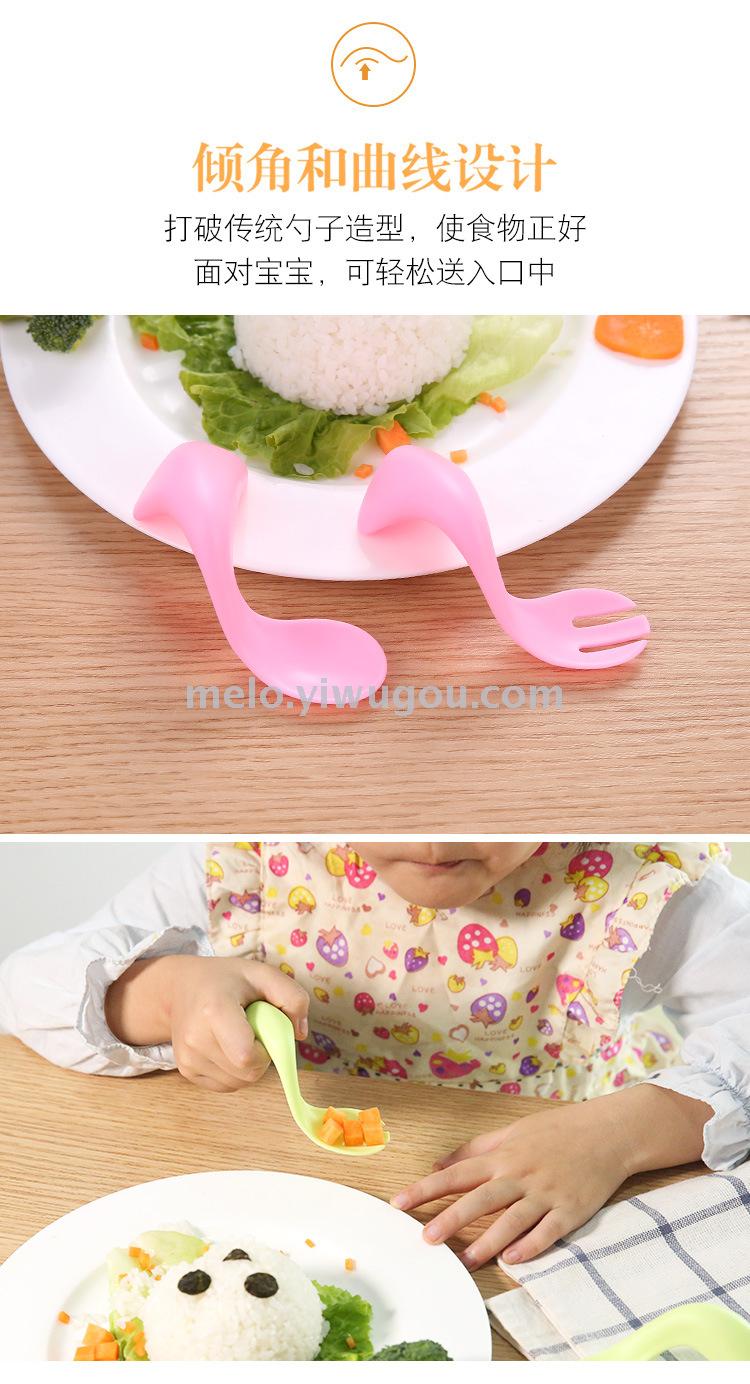 Baby tilting spoon, learning to eat training spoons, children fork spoons, baby utensils