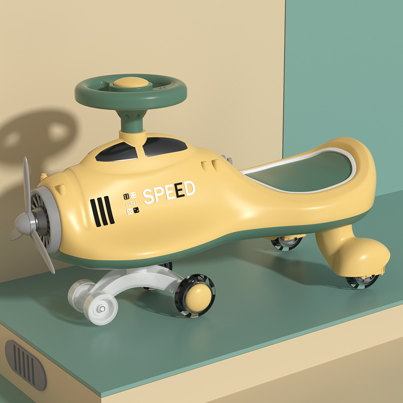 Baby Swing Car 2021 New Baby Swing Car about One Year Old Children Luge Kids Toys Shake Niuniu Walker Car