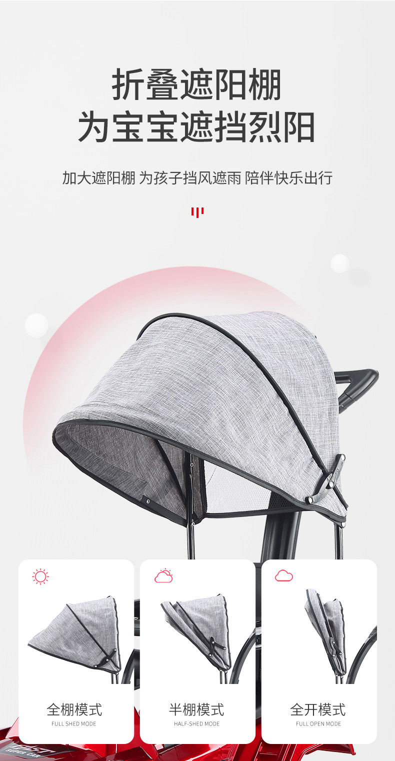 Baby Swing Car Anti-Rollover Luge Electric Hand Push Baby Walker Baby Car Four-Wheel Scooter Bobby Car