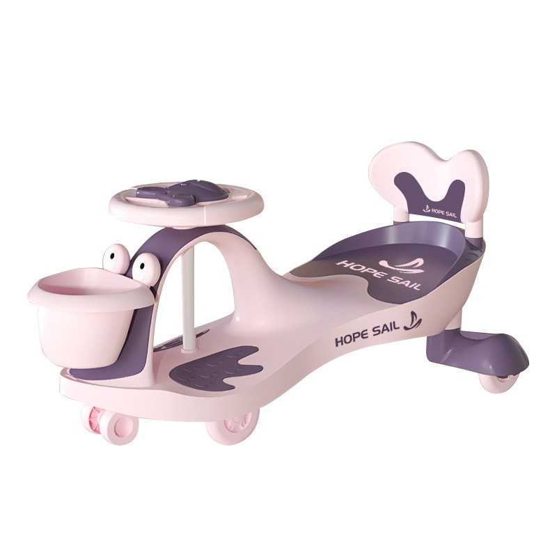 Baby Swing Car Universal Wheel Anti-Rollover Baby Bobby Car Adult Sitting Toy Niuniu Baby Swing Car