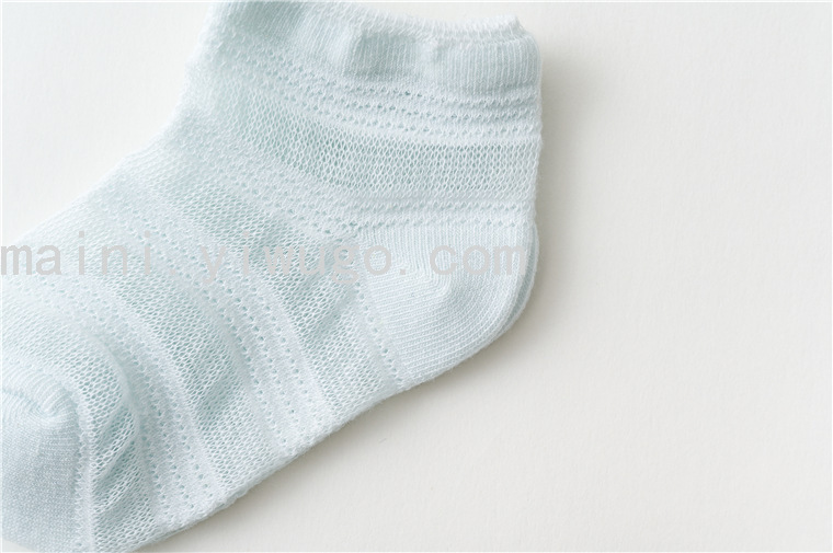 Spring and Summer Cotton Invisible Ultra-Thin Mesh Infant Low-Cut Socks Striped Anti-Mosquito Socks for Boys and Girls