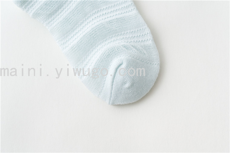 Spring and Summer Cotton Invisible Ultra-Thin Mesh Infant Low-Cut Socks Striped Anti-Mosquito Socks for Boys and Girls