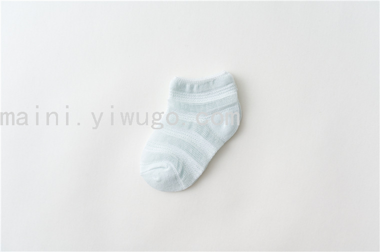 Spring and Summer Cotton Invisible Ultra-Thin Mesh Infant Low-Cut Socks Striped Anti-Mosquito Socks for Boys and Girls