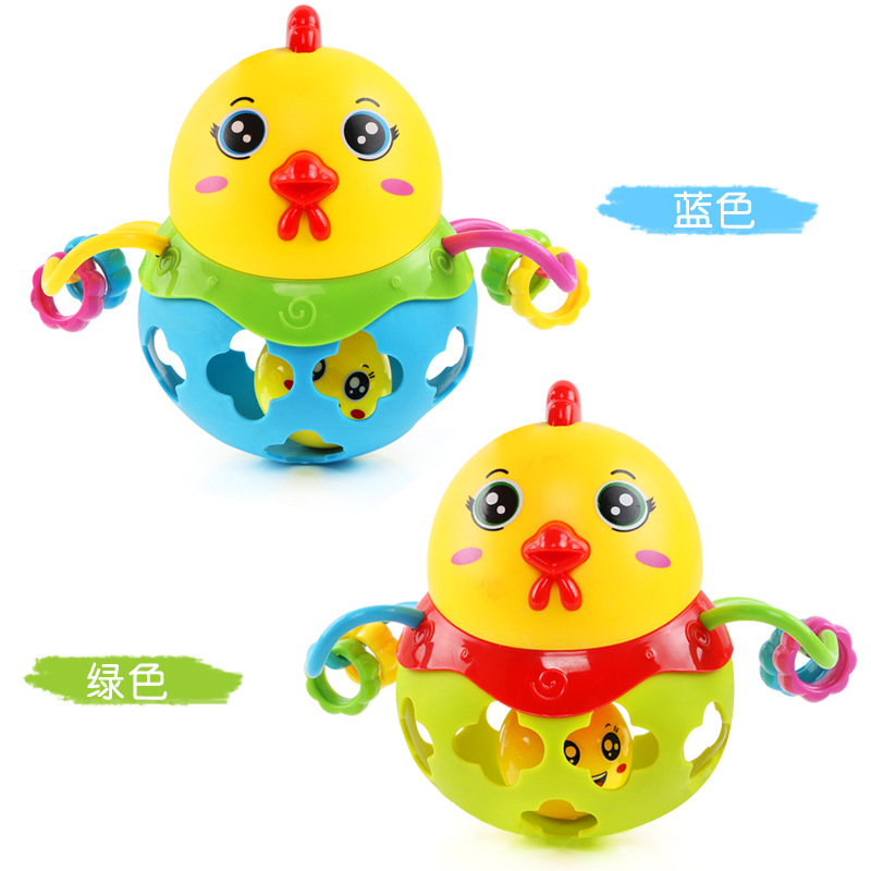 Baby&#039;s Hand-Held Rattle Ball Infant Teether Toys Rattle Fitness Soft Rubber Ball Colorful Bell Ball Baby Toy