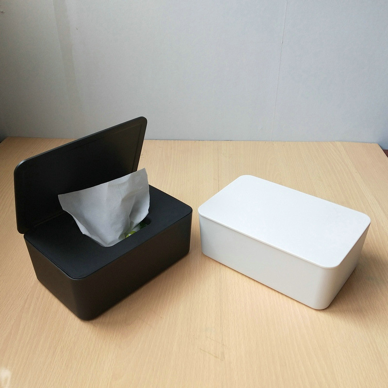 Tissue Box with Lid Paper Extraction Box Wet Tissue Box Household DustProof Desktop Sealing Wet Tissue Box Storage Box