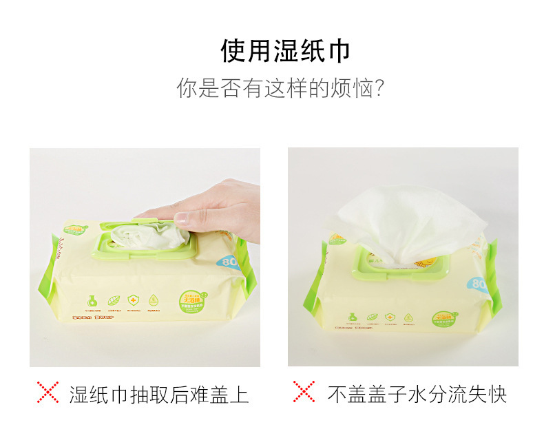 Tissue Box with Lid Paper Extraction Box Wet Tissue Box Household DustProof Desktop Sealing Wet Tissue Box Storage Box