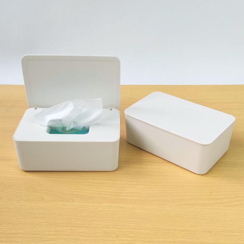 Tissue Box with Lid Paper Extraction Box Wet Tissue Box Household DustProof Desktop Sealing Wet Tissue Box Storage Box