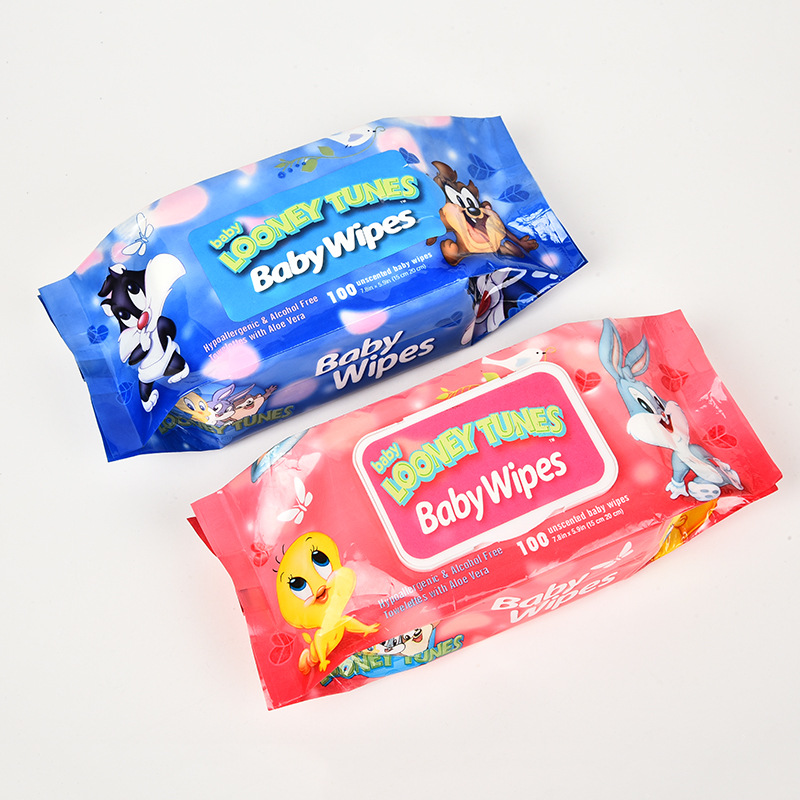 Manufacturer Disposable with Lid Wet Tissue Women&#039;s Deep Cleansing Cotton Baby 100 Pieces Cleansing Wet Tissue