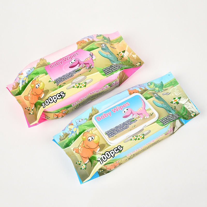 Manufacturer Disposable with Lid Wet Tissue Women's Deep Cleansing Cotton Baby 100 Pieces Cleansing Wet Tissue