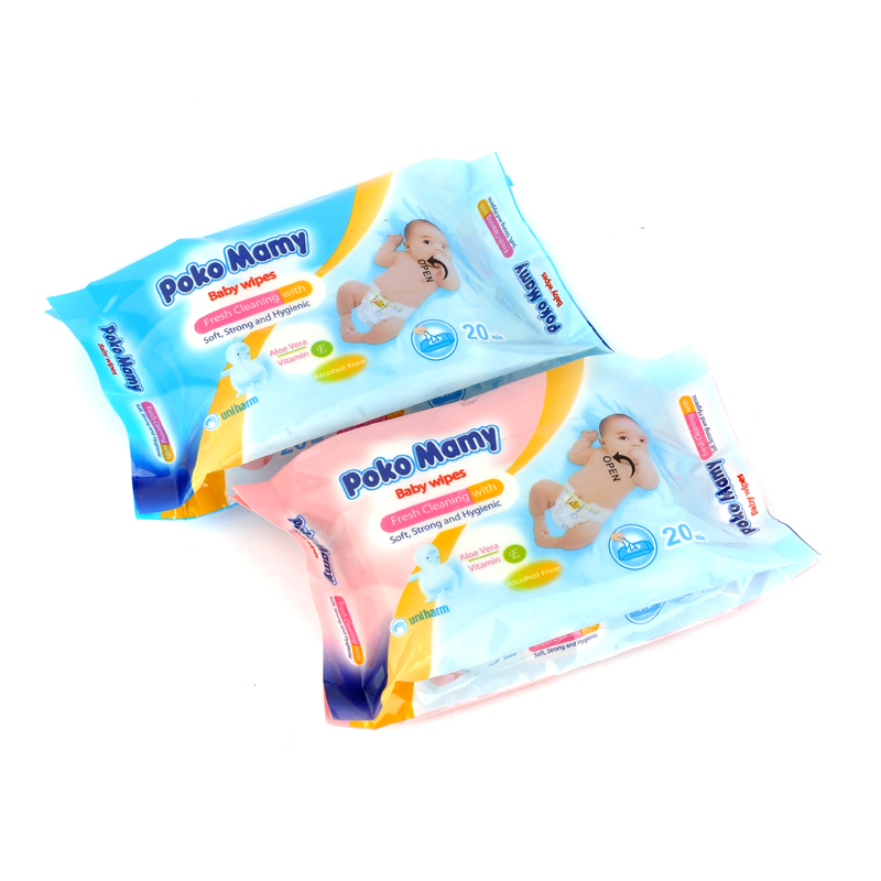 Portable wet towel 20 pump baby wet towel paper baby hand mouth cleaning wet tissue factory wholesale.