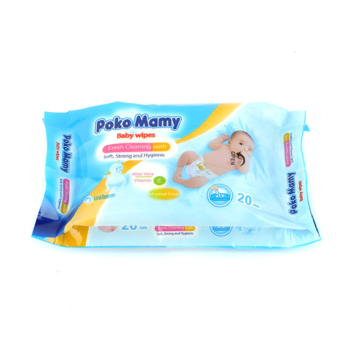 Portable wet towel 20 pump baby wet towel paper baby hand mouth cleaning wet tissue factory wholesale.