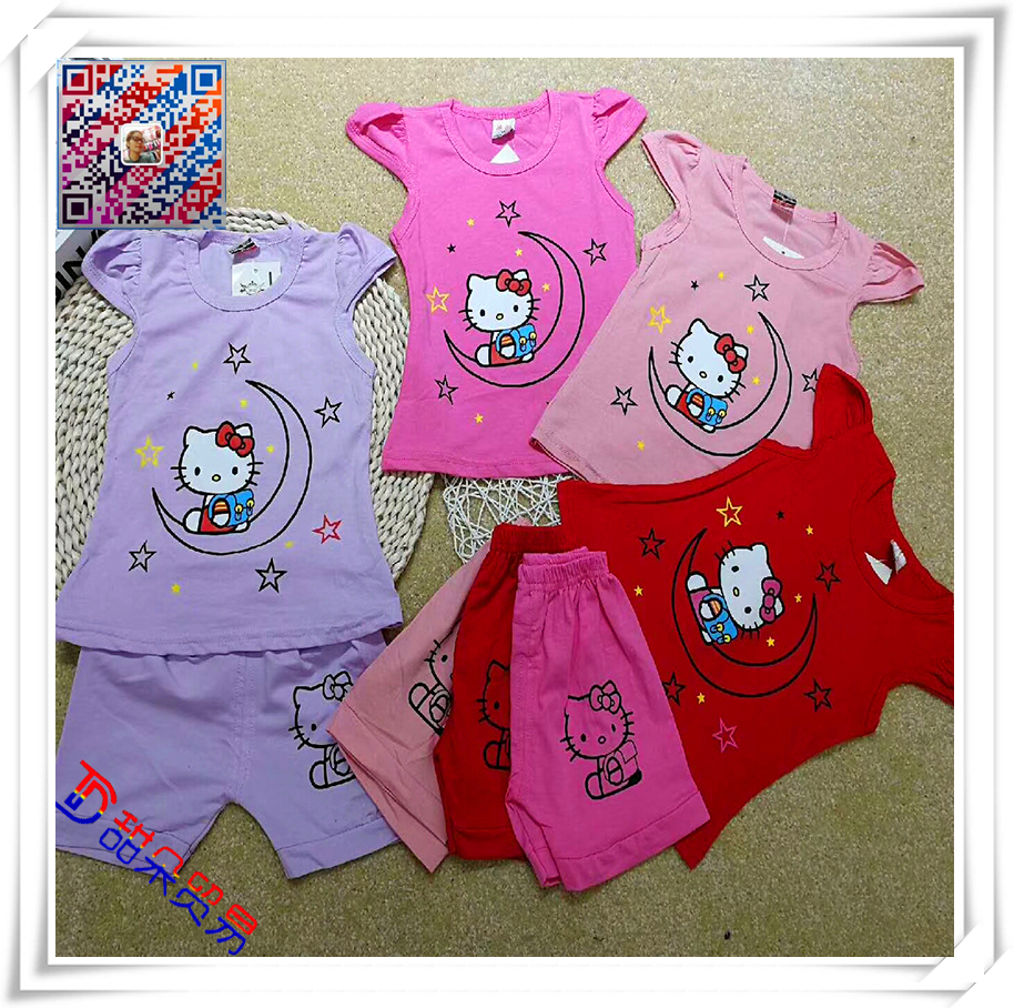 2019 children's wear boys and girls new children's summer short sleeve suit Korean version of baby clothes