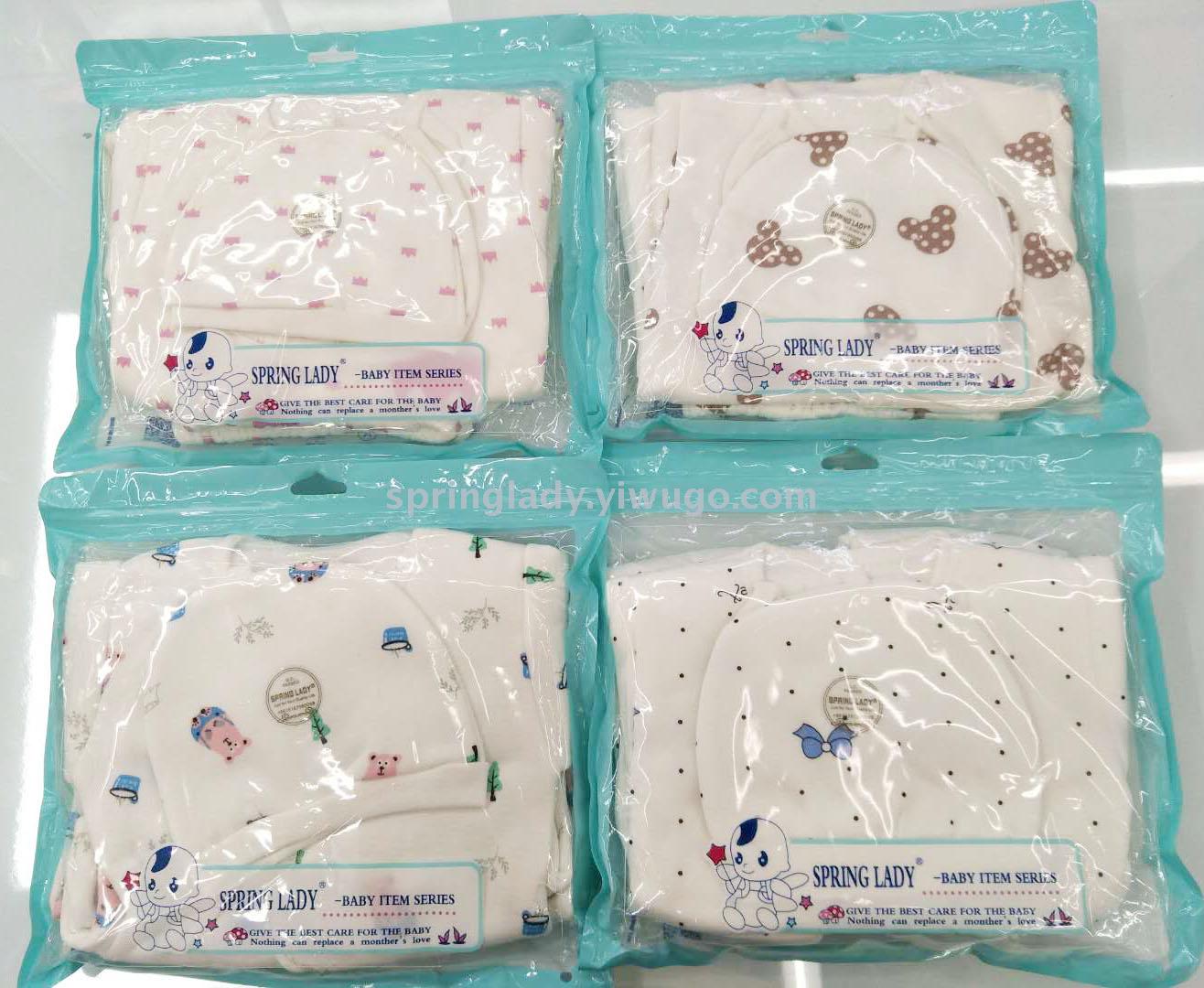 Snail Milk Silk Suit Newborn Baby Clothes Baby and Infant 5-Piece Spring Lady