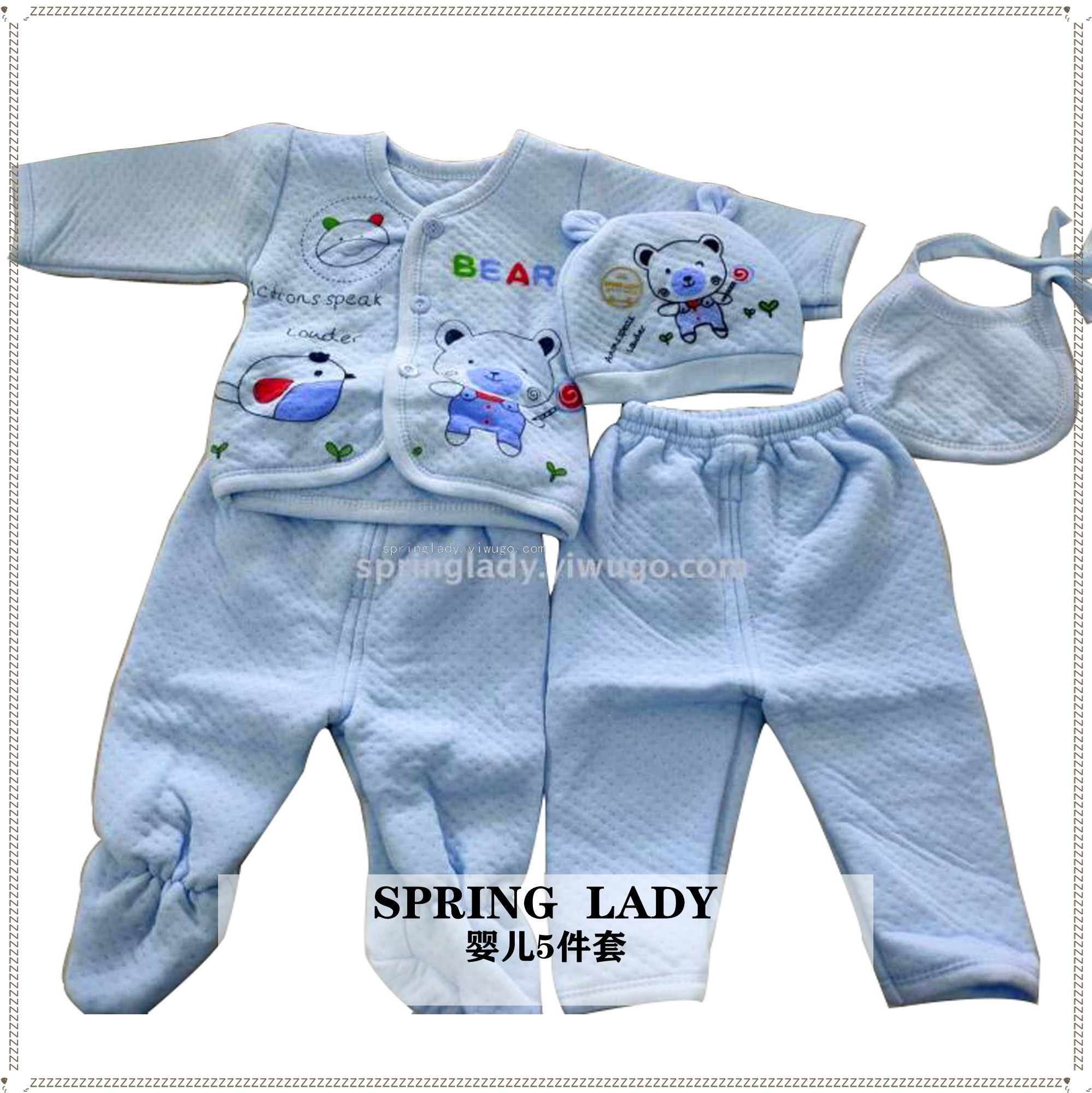 Baby Clothes Babies&#039; Suit 5-Piece Newborn Clothes African Hot Selling Suit Spring Lady