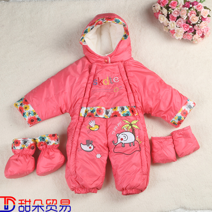 Baby baby clothes cotton padded winter thickened Siamese clothes bag feet warm clothes, sleeping blankets