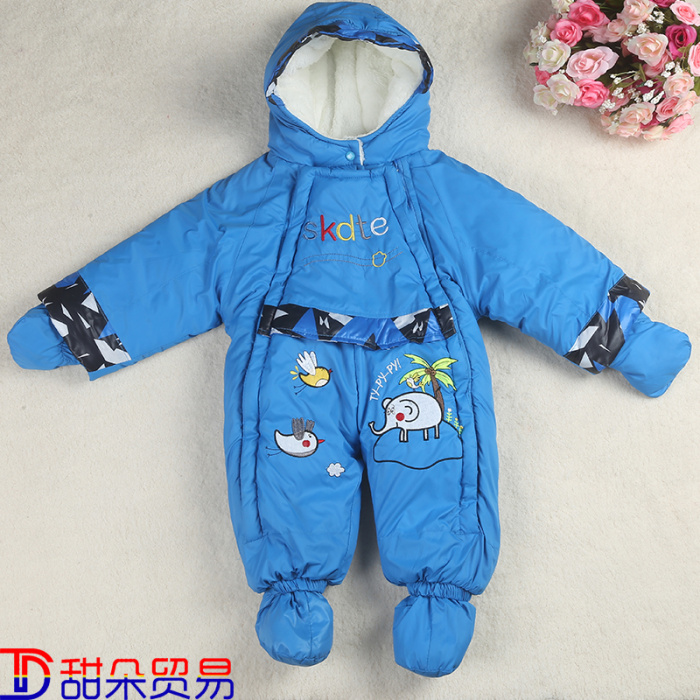 Baby baby clothes cotton padded winter thickened Siamese clothes bag feet warm clothes, sleeping blankets