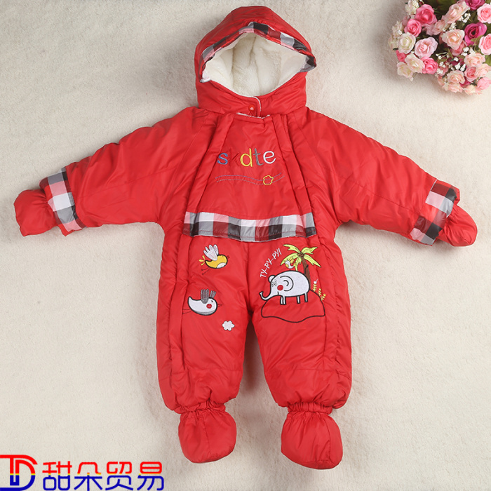 Baby baby clothes cotton padded winter thickened Siamese clothes bag feet warm clothes, sleeping blankets