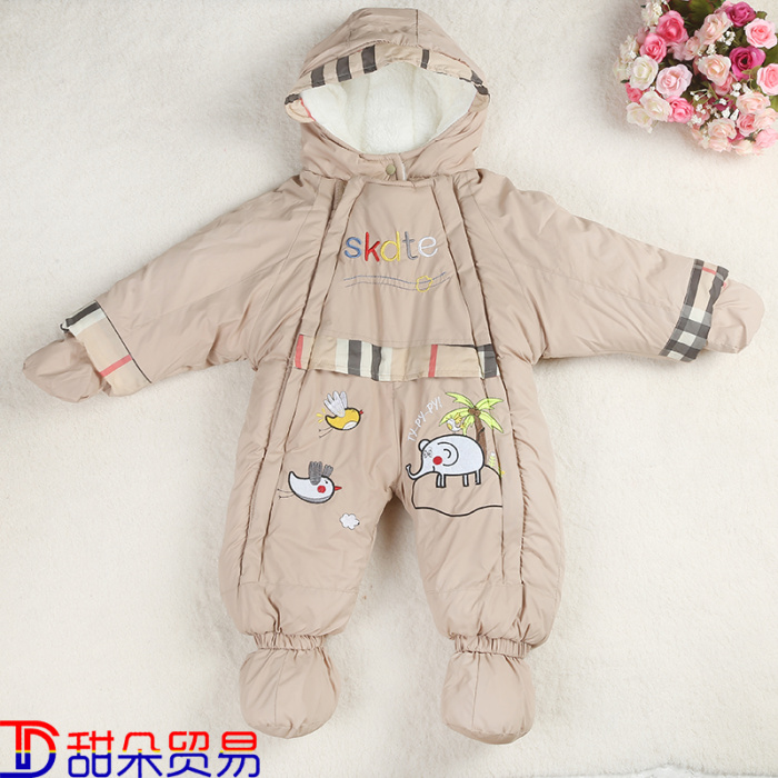Baby baby clothes cotton padded winter thickened Siamese clothes bag feet warm clothes, sleeping blankets