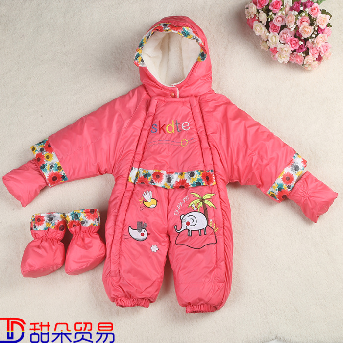 Baby baby clothes cotton padded winter thickened Siamese clothes bag feet warm clothes, sleeping blankets