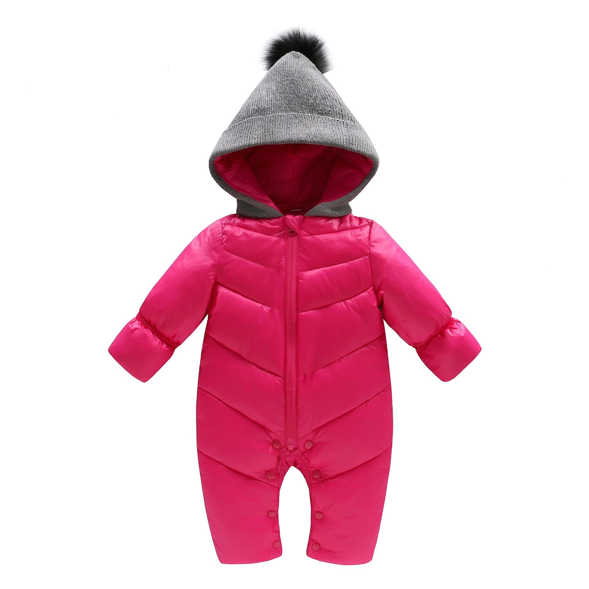 Baby Jumpsuit Winter Thickened down Cotton Rompers Wholesale Newborn Baby Clothes out Hooded Jumpsuit