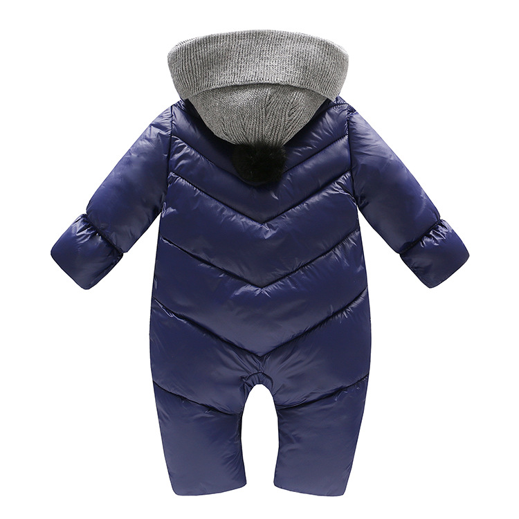 Baby Jumpsuit Winter Thickened down Cotton Rompers Wholesale Newborn Baby Clothes out Hooded Jumpsuit