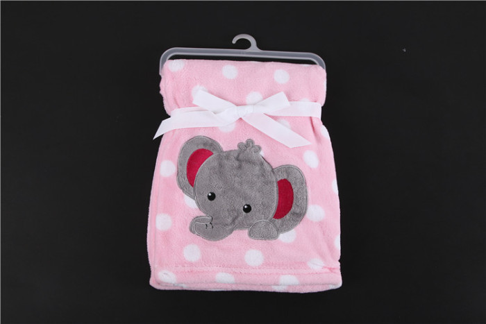 single-deck coral fleece embroidery quilt baby's blanket MN12235