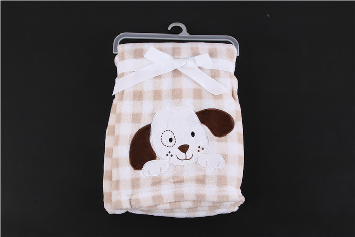 single-deck coral fleece embroidery quilt baby's blanket MN12235