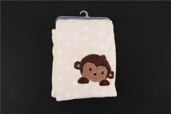 single-deck coral fleece embroidery quilt baby's blanket MN12235