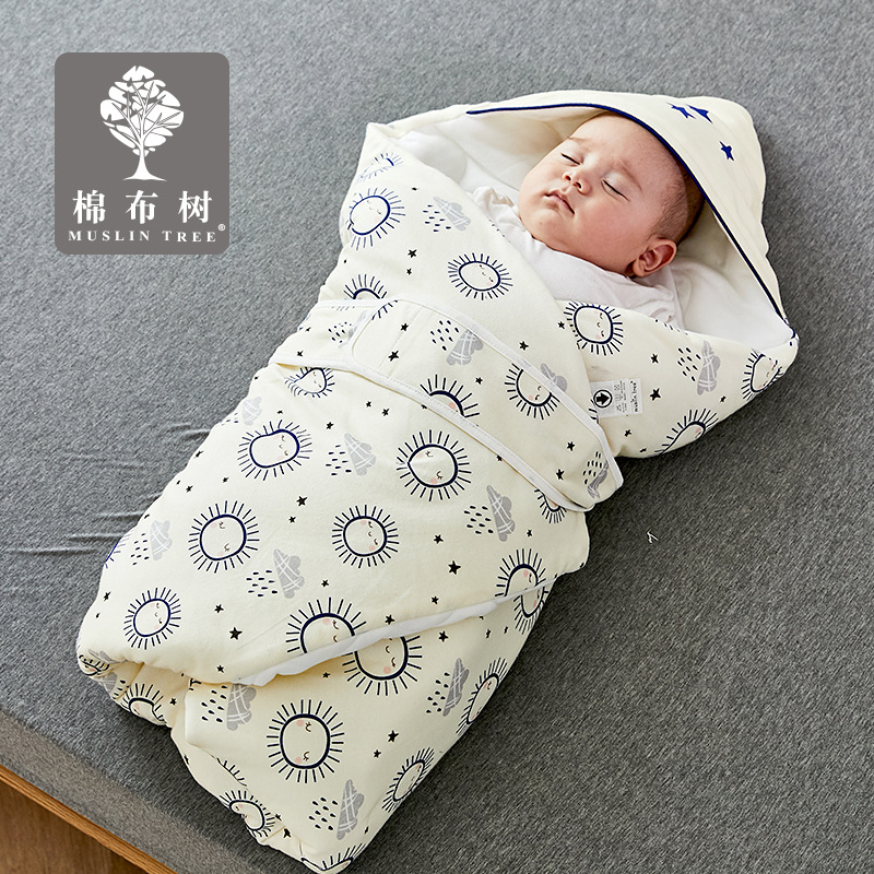 Baby Blanket Winter Quilted Baby Wrapping Blanket Thickened Cotton Newborn Swaddling Quilt Baby Swaddling Hug Blanket