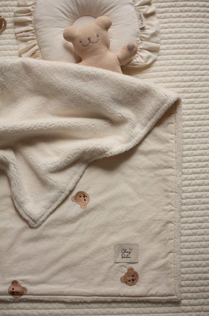 Baby Blanket Pure Cotton Embroidery Bear Cover Blanket Spring and Autumn Quilt Baby Blanket Nap Blanket Coral Fleece