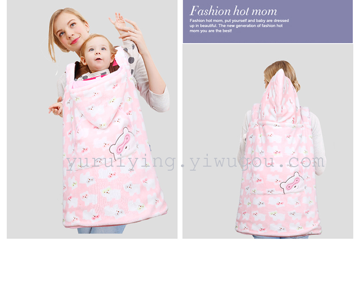 Children's sleeping bag, cotton thickened baby hold quilt sleeping bag to prevent kicking quilt blanket newborn