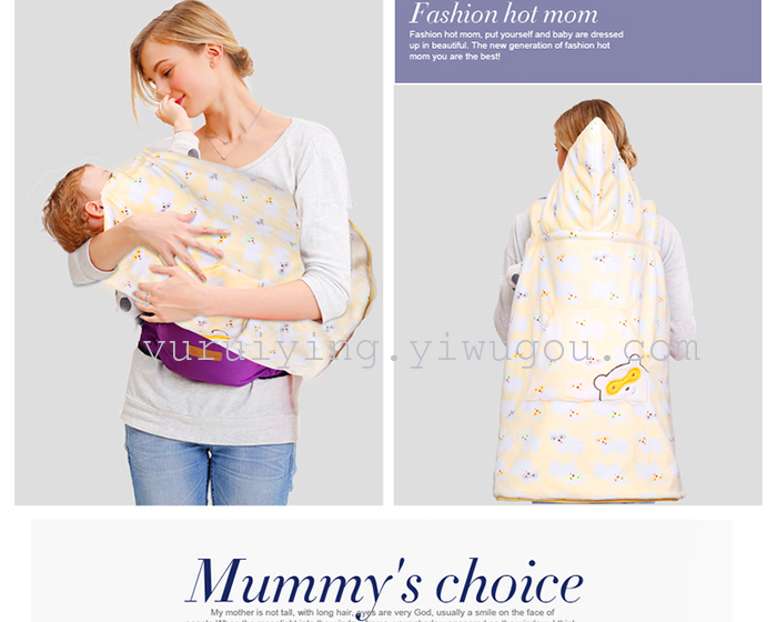 Children's sleeping bag, cotton thickened baby hold quilt sleeping bag to prevent kicking quilt blanket newborn