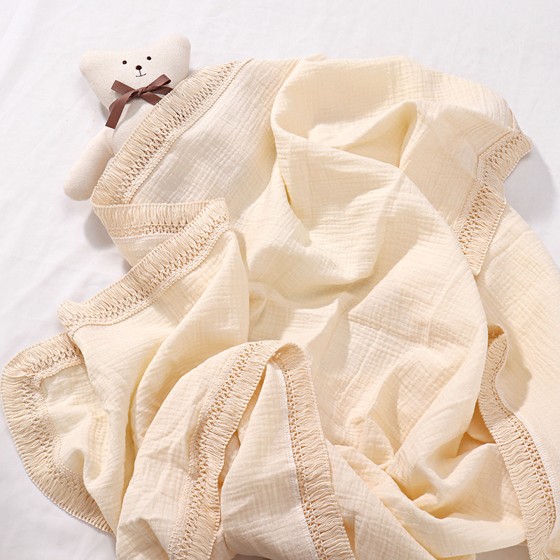 INS Tassel Children's Blanket Baby Gauze Swaddle Baby's Blanket Newborn Baby Supplies Quilt Wrapped Towel INS Tassel Children's Blanket Baby Gauze Swaddle Baby's Blanket Newborn Baby Supplies Quilt Wrapped Towel