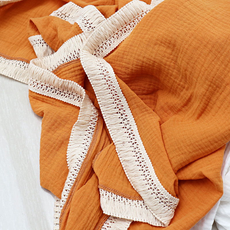INS Tassel Children's Blanket Baby Gauze Swaddle Baby's Blanket Newborn Baby Supplies Quilt Wrapped Towel INS Tassel Children's Blanket Baby Gauze Swaddle Baby's Blanket Newborn Baby Supplies Quilt Wrapped Towel