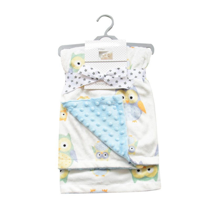 Baby Blanket Quilt Autumn and Winter Baby Blanket Printed Coral Fleece Air Conditioner Quilt Bean Blanket Whole Small