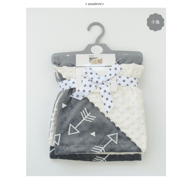 Baby Blanket Quilt Autumn and Winter Baby Blanket Printed Coral Fleece Air Conditioner Quilt Bean Blanket Whole Small