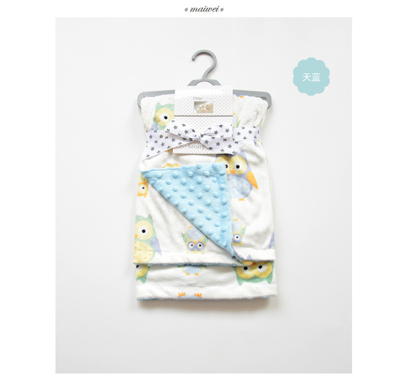 Baby Blanket Quilt Autumn and Winter Baby Blanket Printed Coral Fleece Air Conditioner Quilt Bean Blanket Whole Small