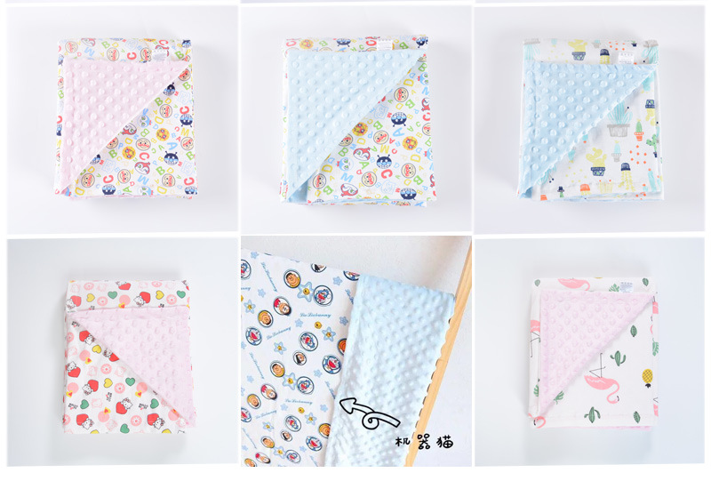 Baby Blanket Quilt Autumn and Winter Baby Blanket Printed Coral Fleece Air Conditioner Quilt Bean Blanket Whole Small