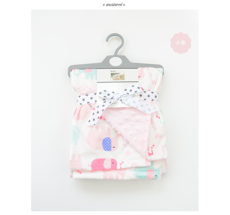Baby Blanket Quilt Autumn and Winter Baby Blanket Printed Coral Fleece Air Conditioner Quilt Bean Blanket Whole Small