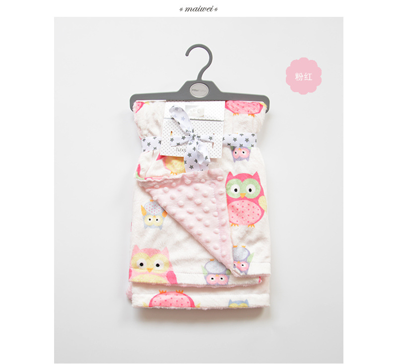 Baby Blanket Quilt Autumn and Winter Baby Blanket Printed Coral Fleece Air Conditioner Quilt Bean Blanket Whole Small
