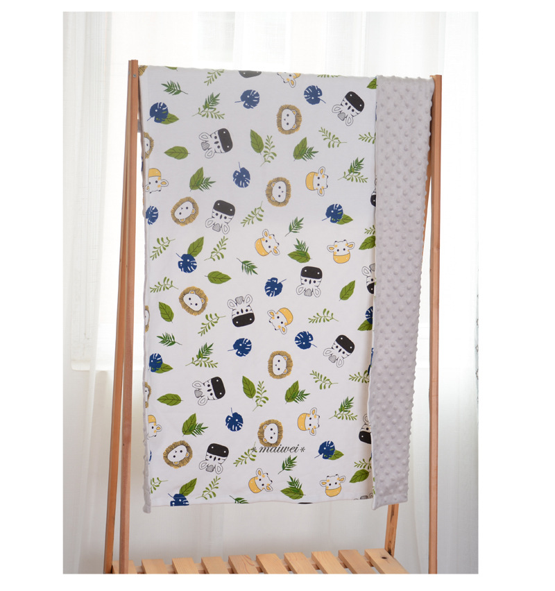 Baby Blanket Quilt Autumn and Winter Baby Blanket Printed Coral Fleece Air Conditioner Quilt Bean Blanket Whole Small