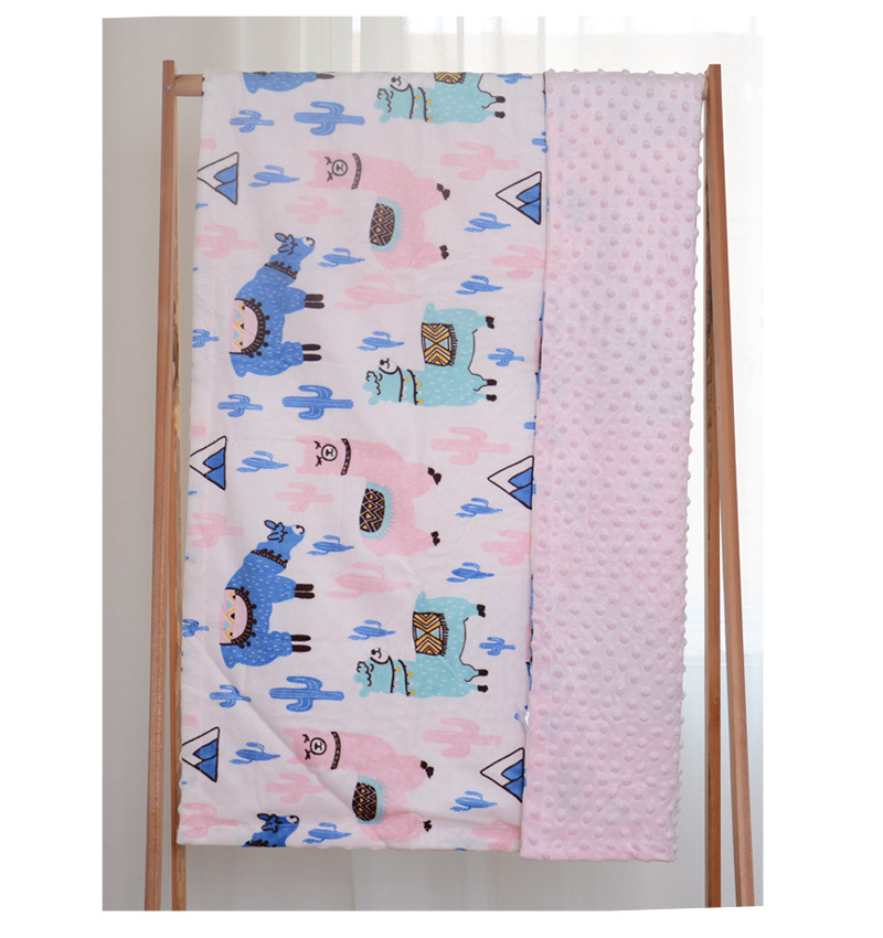 Baby Blanket Quilt Autumn and Winter Baby Blanket Printed Coral Fleece Air Conditioner Quilt Bean Blanket Whole Small