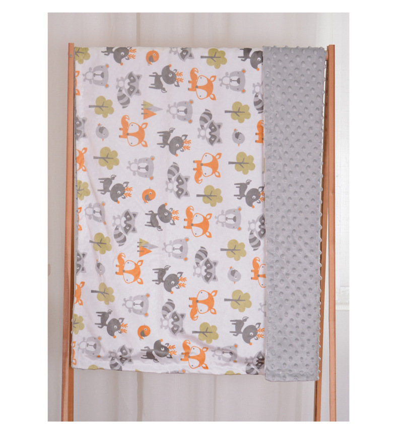 Baby Blanket Quilt Autumn and Winter Baby Blanket Printed Coral Fleece Air Conditioner Quilt Bean Blanket Whole Small