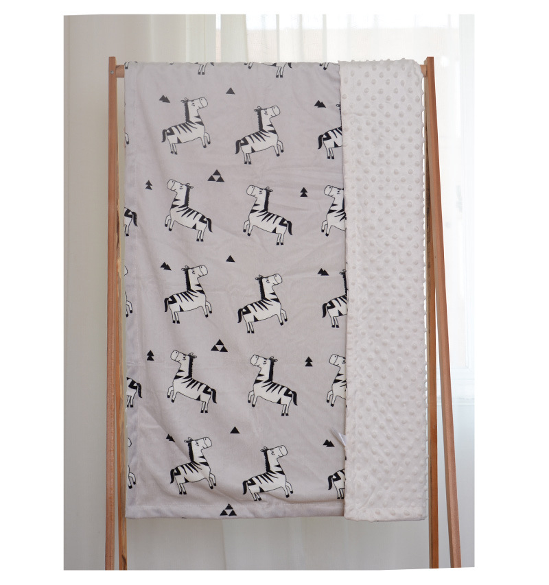 Baby Blanket Quilt Autumn and Winter Baby Blanket Printed Coral Fleece Air Conditioner Quilt Bean Blanket Whole Small