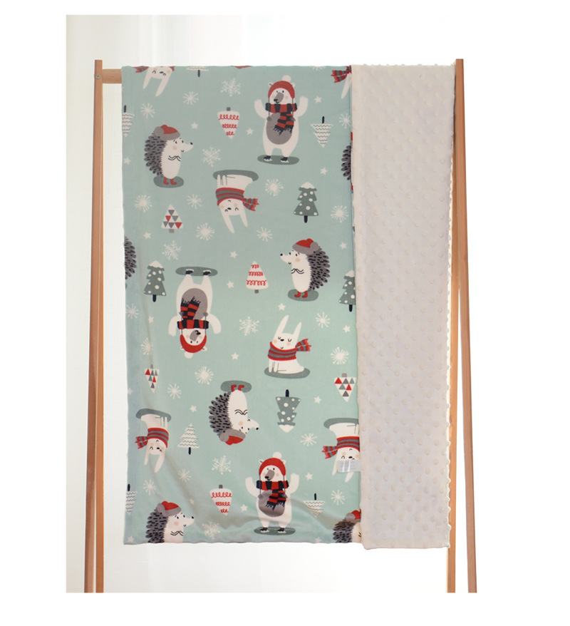 Baby Blanket Quilt Autumn and Winter Baby Blanket Printed Coral Fleece Air Conditioner Quilt Bean Blanket Whole Small