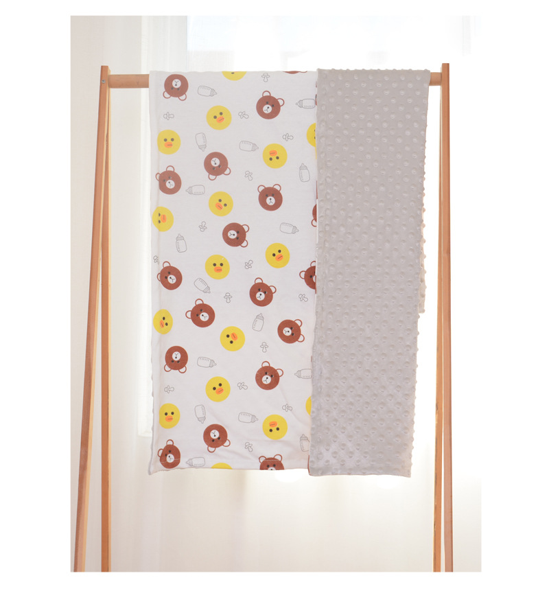 Baby Blanket Quilt Autumn and Winter Baby Blanket Printed Coral Fleece Air Conditioner Quilt Bean Blanket Whole Small