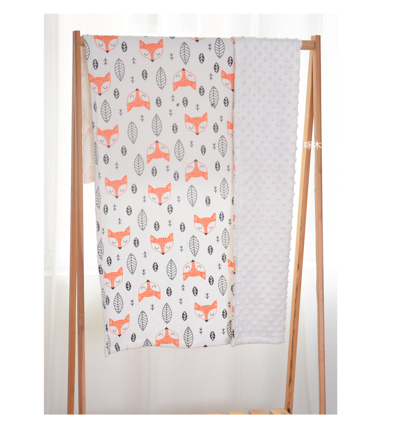 Baby Blanket Quilt Autumn and Winter Baby Blanket Printed Coral Fleece Air Conditioner Quilt Bean Blanket Whole Small