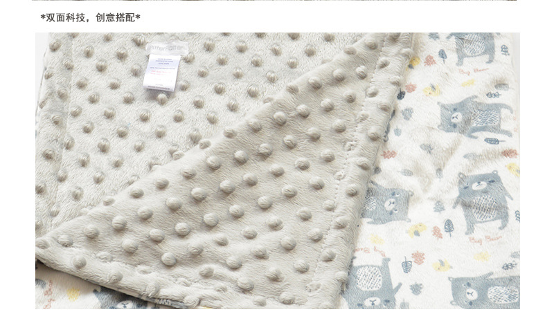Baby Blanket Quilt Autumn and Winter Baby Blanket Printed Coral Fleece Air Conditioner Quilt Bean Blanket Whole Small