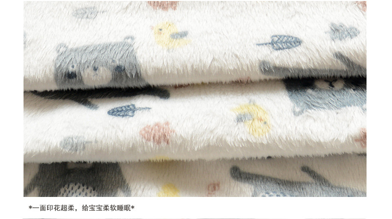 Baby Blanket Quilt Autumn and Winter Baby Blanket Printed Coral Fleece Air Conditioner Quilt Bean Blanket Whole Small